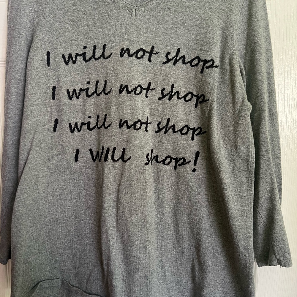 Style & Co. Gray V-Neck Sweater